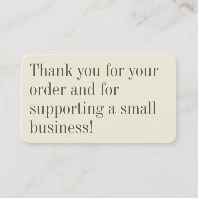 Anpassningsbar Elegant Cream Small Business Packag Visitkort (Framsida)