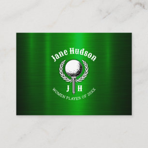 Anpassningsbar Elegant Dam Golf Monogram Design Visitkort