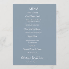 Anpassningsbar Elegant Dusty Blue Calligraphy Bröl Meny