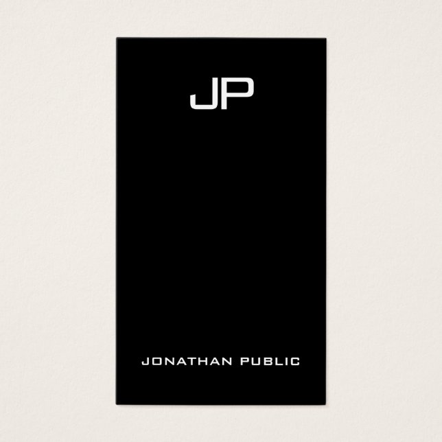 Anpassningsbar Elegant Enkel modern monogramProfes Visitkort (Framsidan)