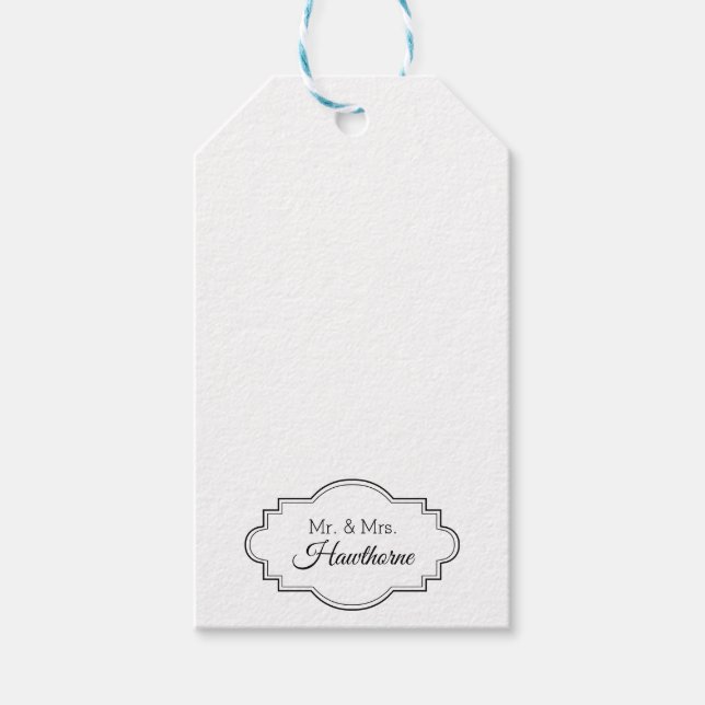 Anpassningsbar elegant Ett par Mr. / BRÖLLOP INITI Presentetikett (Framsidan)