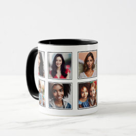 Anpassningsbar Elegant Family Friends Photo Collag Mugg
