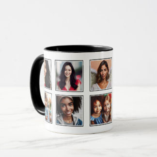 Anpassningsbar Elegant Family Friends Photo Collag Mugg