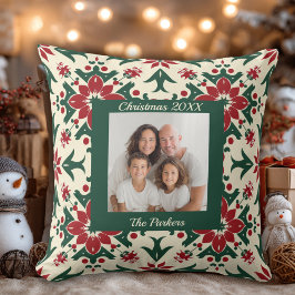 Anpassningsbar Elegant Family Photo-jul Kudde