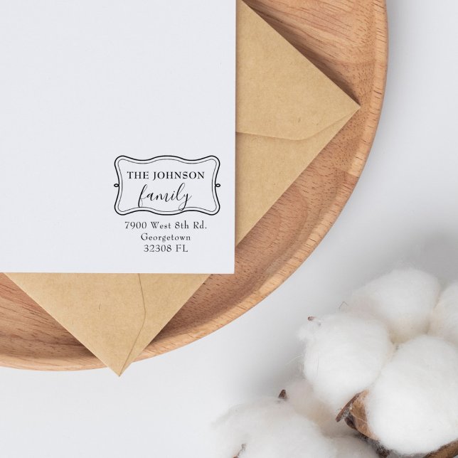 Anpassningsbar Elegant Family Returadress Stämpel (Skapare uppladdad)