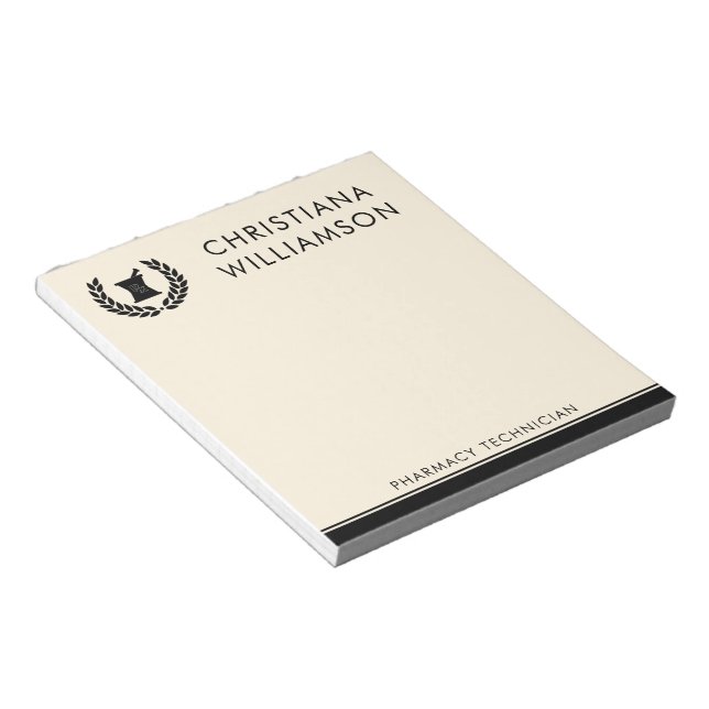 Anpassningsbar Elegant Farmakoterapeut Tech Person Anteckningsblock (Vinklad)