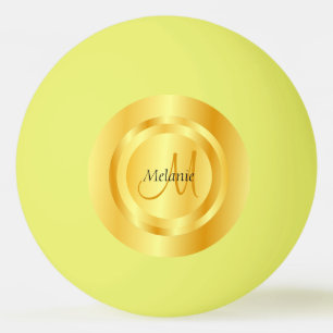 Anpassningsbar Elegant Faux Guld Modern Monogram-m Pingisboll
