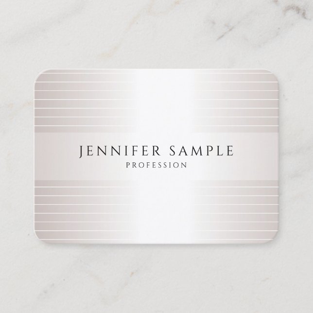 Anpassningsbar Elegant Faux Silver Modern Simple T Visitkort (Framsida)