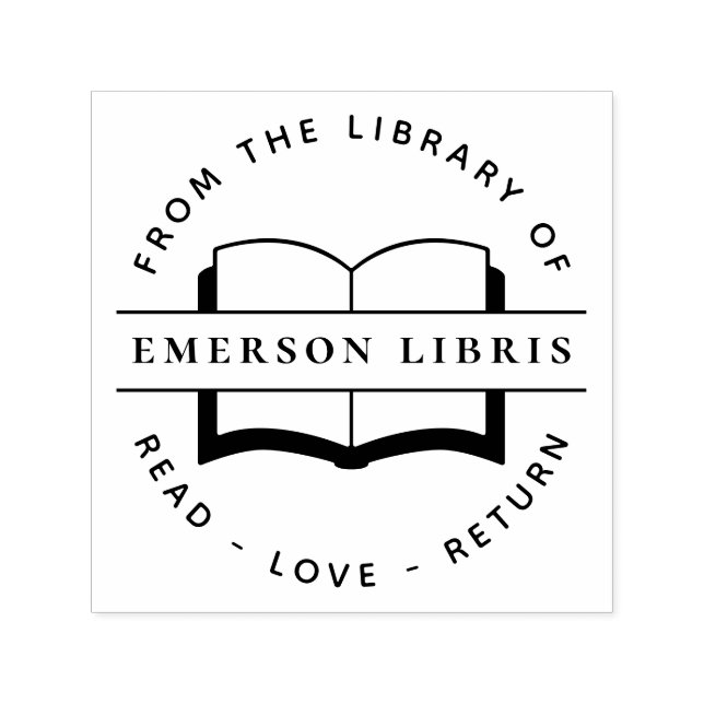 Anpassningsbar Elegant "från Bibliotek av" Bibliot Självfärgande Stämpel (Design)
