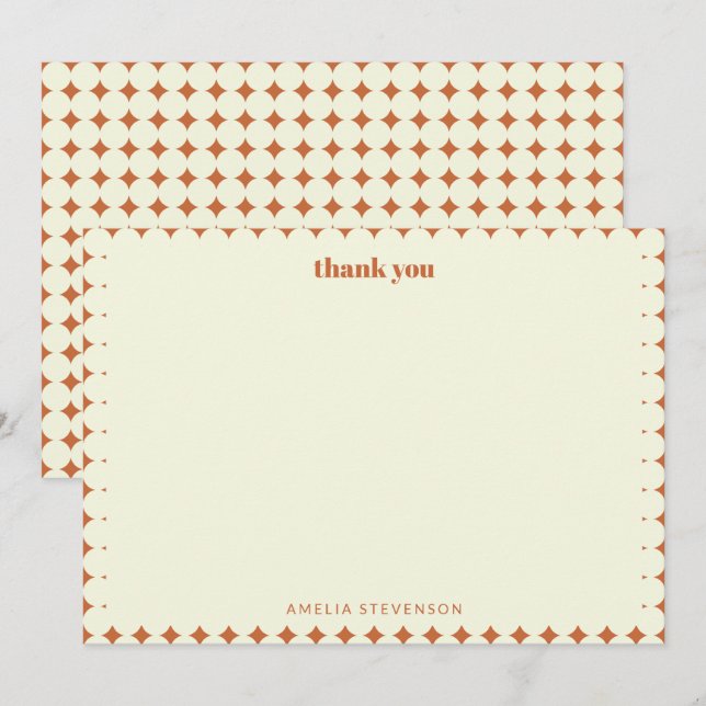 Anpassningsbar Elegant Geometric Mönster Warm Clas Tack Kort (Fram/baksida)