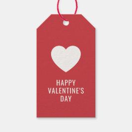 ANPASSNINGSBAR Elegant Glad hjärtans dag Vita hjär Presentetikett