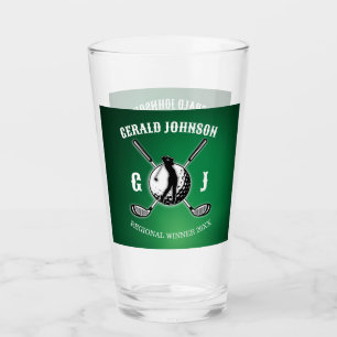 Anpassningsbar Elegant Golf Monogram Design Glaskopp