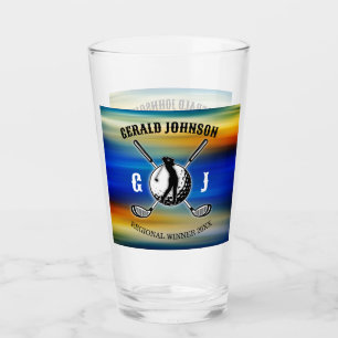 Anpassningsbar Elegant Golf Monogram Design Glaskopp
