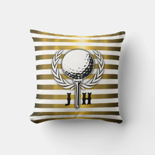Anpassningsbar Elegant Golf Monogram Design Kudde