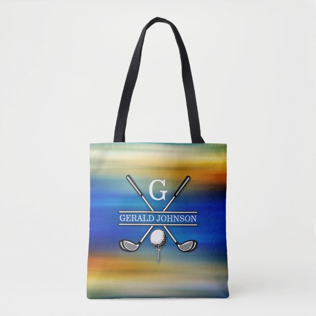 Anpassningsbar Elegant Golf Monogram Design Tygkasse (Framsida)