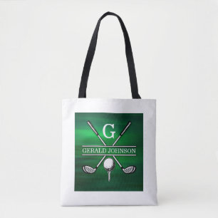 Anpassningsbar Elegant Golf Monogram Design Tygkasse