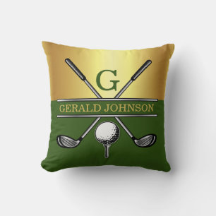 Anpassningsbar Elegant Golf Monogram Kudde