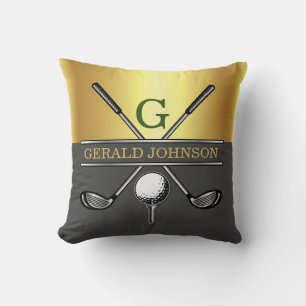 Anpassningsbar Elegant Golf Monogram Kudde