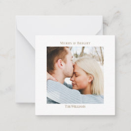 Anpassningsbar Elegant Guld Helgdag Photo Greeting Anteckningskort