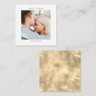 Anpassningsbar Elegant Guld Helgdag Photo Greeting Anteckningskort