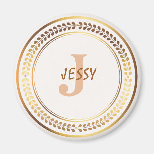 ANPASSNINGSBAR ELEGANT GULD MONOGRAM MALL MAGNET