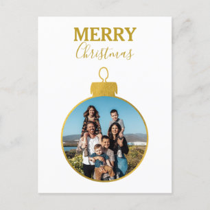 Anpassningsbar Elegant Guld Photo Ornaments jul Helg Vykort