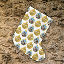 Anpassningsbar Elegant Guld Photo Ornaments jul