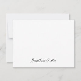 Anpassningsbar Elegant Handskriven skripttext enke Anteckningskort