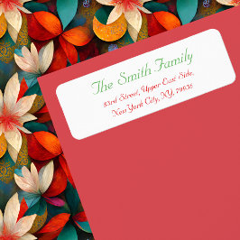 Anpassningsbar Elegant jul-postreturadressetikett Returadress Etikett