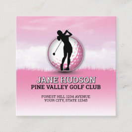 Anpassningsbar Elegant Kvinnor Golfer Monogram Des Tilläggskort