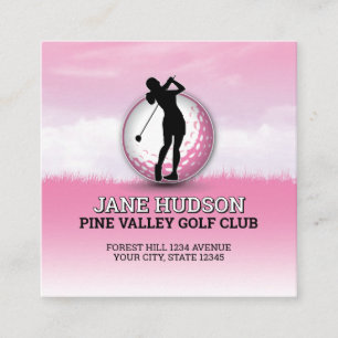 Anpassningsbar Elegant Kvinnor Golfer Monogram Des Tilläggskort