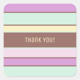 Anpassningsbar Elegant Light Pastel Rand Tack Fyrkantigt Klistermärke