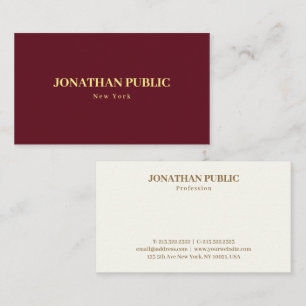Anpassningsbar Elegant Maroon Red Luxury Professio Visitkort