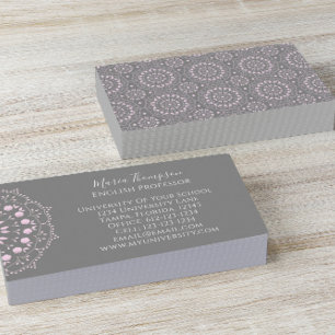 Anpassningsbar Elegant Modern Chic Rosa Grått Prof Visitkort