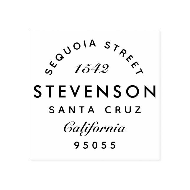 Anpassningsbar Elegant Modern Family Namn Returadr Stämpel (Tryck)