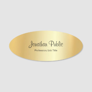 Anpassningsbar Elegant Modern handskript Glamor Gu Namnbricka