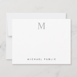 Anpassningsbar Elegant Modern Initial Monogram enk Anteckningskort