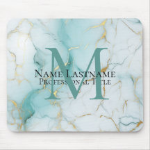 Anpassningsbar Elegant Monogram Aqua Marble