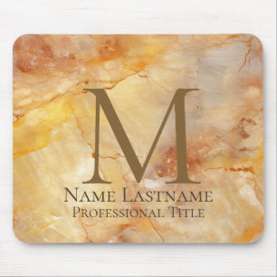 Anpassningsbar Elegant Monogram Guld Bronze Rosy M Musmatta