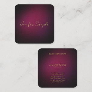 Anpassningsbar Elegant Monogrammed Lila Rundat hör Fyrkantigt Visitkort
