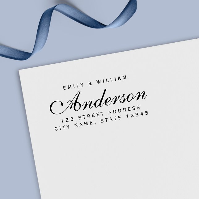 Anpassningsbar Elegant par Familj Namn Home Adress Självfärgande Stämpel (Skapare uppladdad)