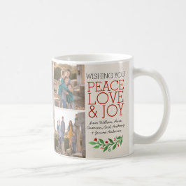 Anpassningsbar Elegant Peace Kärlek Joy 3 Photo ju Kaffemugg