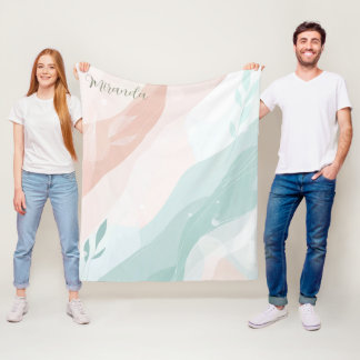 Anpassningsbar Elegant Peach och Mint Minimalist-A Fleecefilt