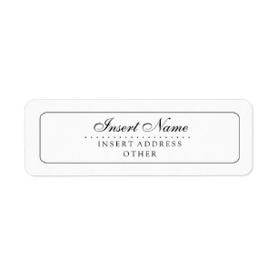 Anpassningsbar Elegant Plain Bröllop Returadress Etikett