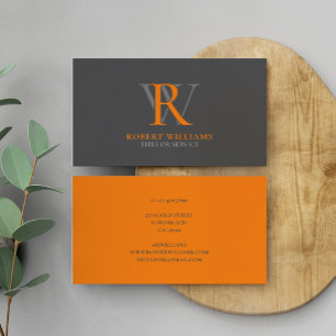 Anpassningsbar Elegant Professionell Orange Grått Visitkort