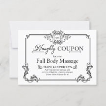Anpassningsbar elegant roligt "Naughty Coupon" Val