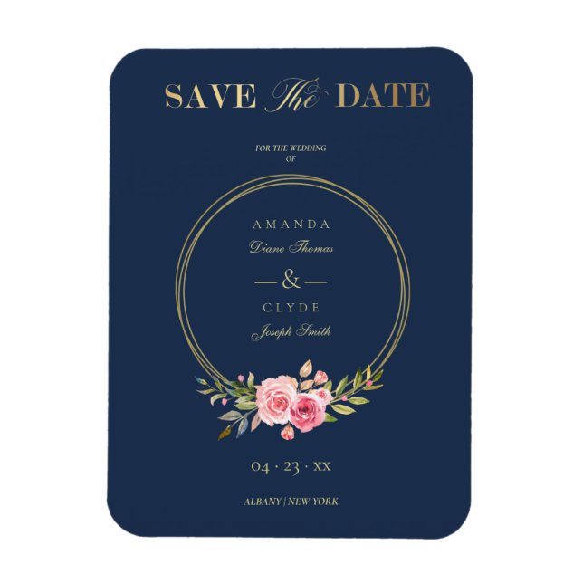 Anpassningsbar Elegant Rosa  Garland Utandning Brö Magnet (Vertikal)