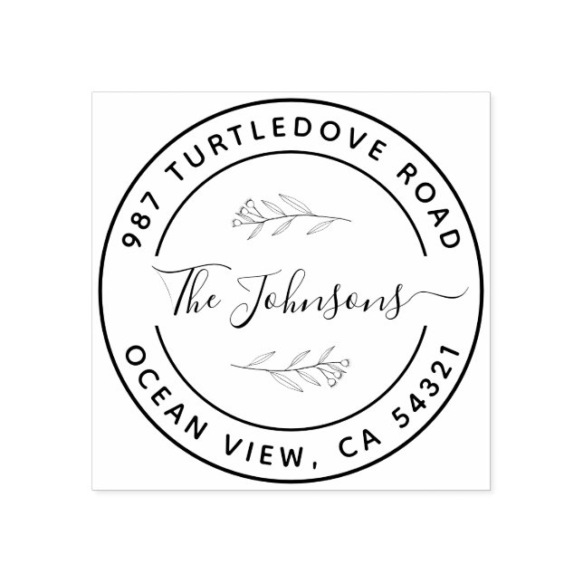 Anpassningsbar Elegant Round Returadress Frimärke Stämpel (Tryck)