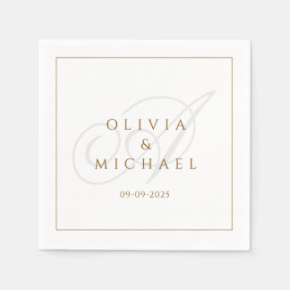Anpassningsbar Elegant Script Bröllop Napkins-Vint Pappersservett