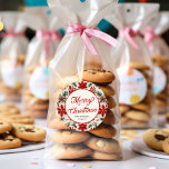 Anpassningsbar Elegant  Script God jul Runt Klistermärke<br><div class="desc">Fånga julhelgens magi med vår Personlig Elegant julrondepåer. De är underbara för kuvertförseglingar eller för klistermärken. Matchande artiklar i vår Elegant julsamling</div>